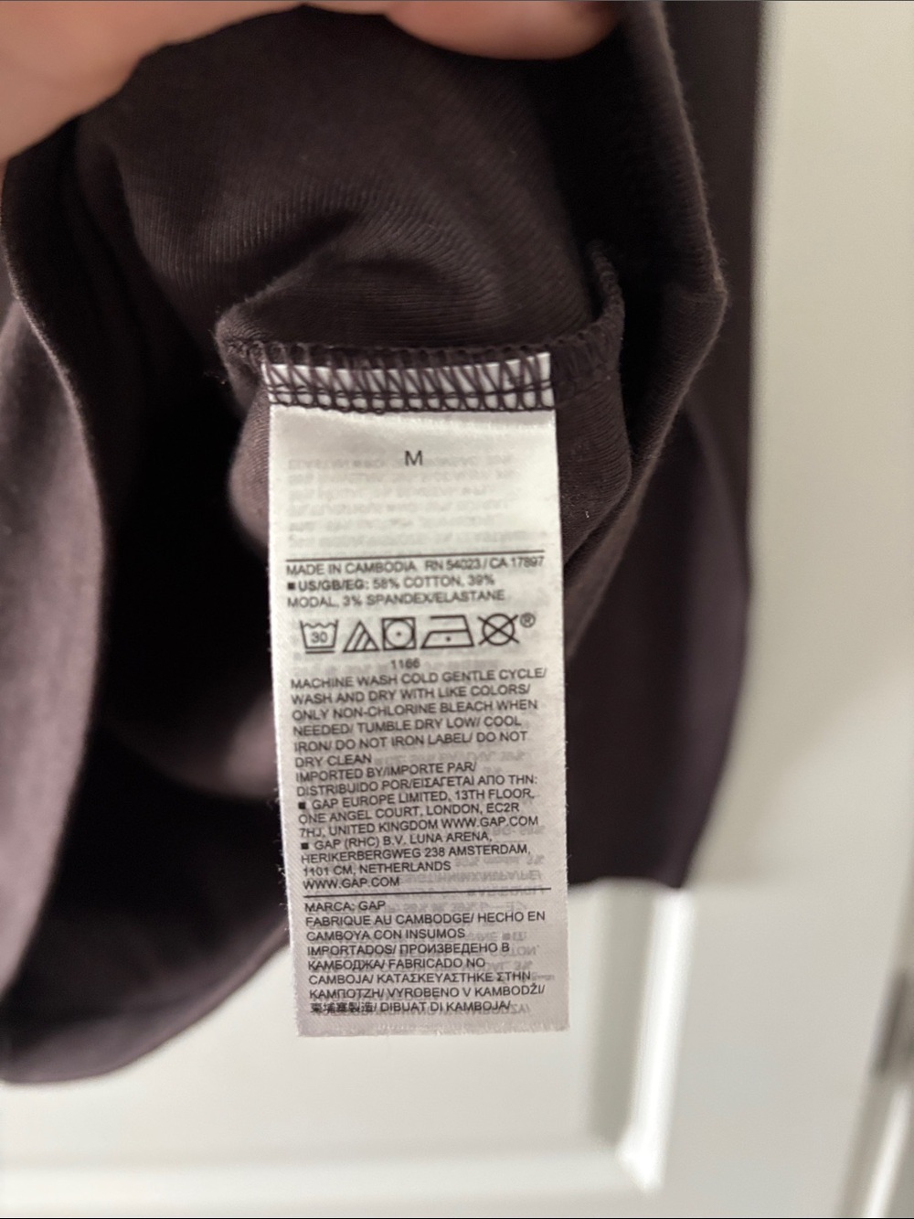 GAP Long Sleeve Crew Neck Tee in Brown - Picture 3 of 3